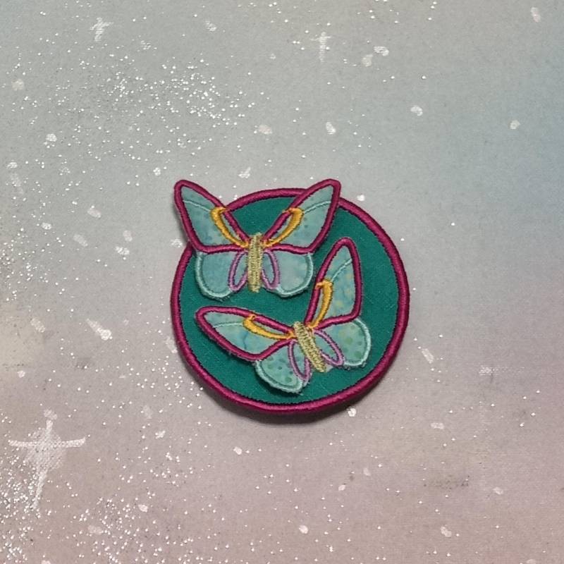 Klettie Patch 9cm Schmetterling Wunsch Für Magnet Schulranzen Applikation Türkis Pink Schultüte Einschulung Handgefertigt Feenkleiddesign von FeenkleidDesign2020