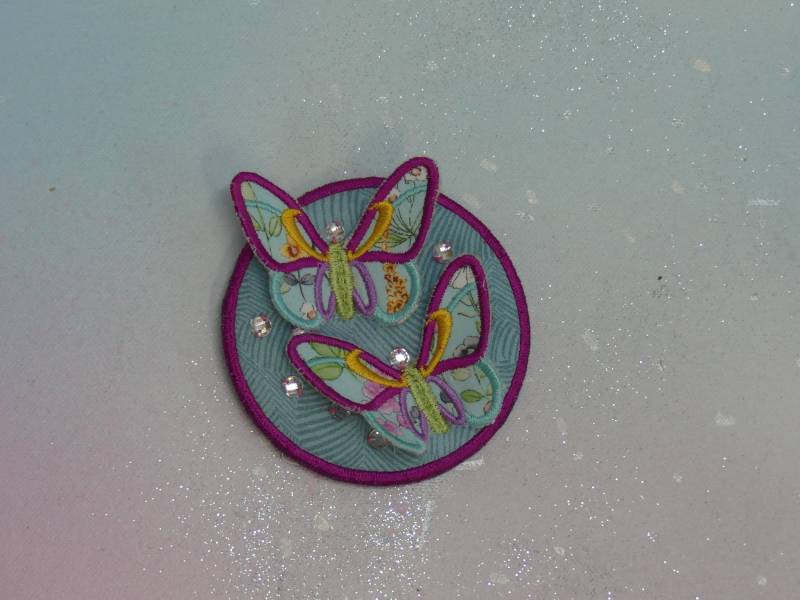 Klettie Patch 9cm Schmetterling Wunsch Für Magnet Schulranzen Applikation Türkis Schultüte Einschulung Handgefertigt Unikat Feenkleiddesign von FeenkleidDesign2020