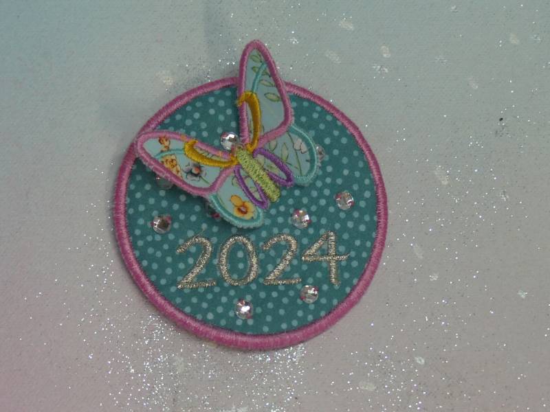 Klettie Patch 9cm Schmetterling Wunsch Für Magnet Schulranzen Applikation Türkis Schultüte Einschulung Handgefertigt Unikat Feenkleiddesign von FeenkleidDesign2020