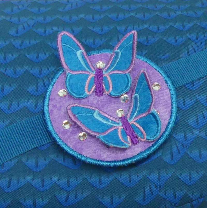 Klettie Patch 9cm Schmetterling Wunsch Für Magnet Schulranzen Applikation Türkis Schultüte Einschulung Handgefertigt Unikat Feenkleiddesign von FeenkleidDesign2020