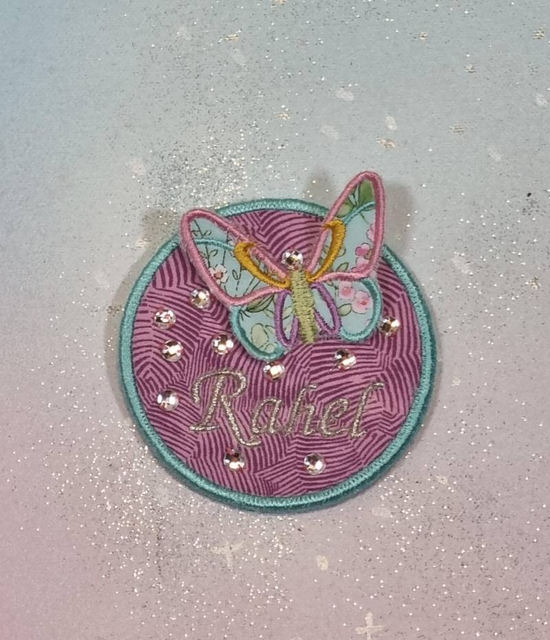 Klettie Patch 9cm Schmetterling Wunsch Für Magnet Schulranzen Applikation Türkis Schultüte Einschulung Handgefertigt Unikat Feenkleiddesign von FeenkleidDesign2020