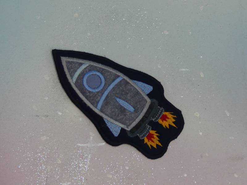 Klettie Patch Länge 15cm Raket Weltraum Astonauten Schulkind Wunsch Für Magnet Schulranzen Applikation Schultüte Einschulung Feenkleiddesign von FeenkleidDesign2020