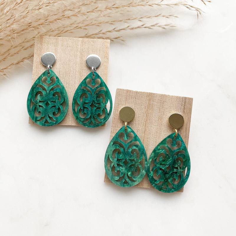 Barock Ohrringe "Clara" in Türkis von Feenmanufaktur