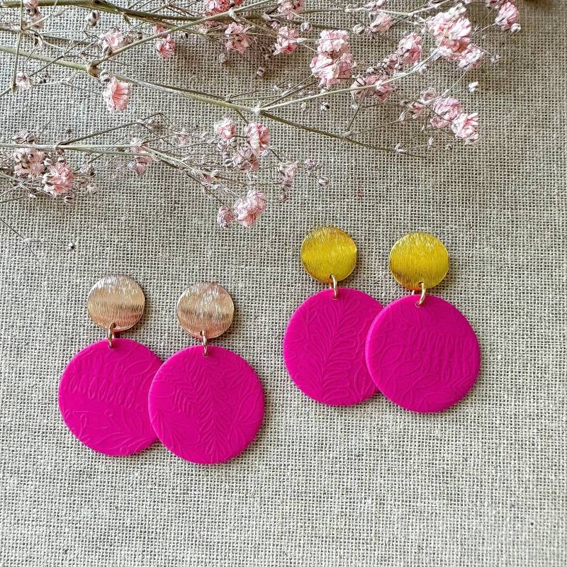 Polymer Clay Ohrringe "Becca" Pink von Feenmanufaktur