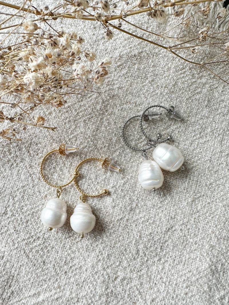 Süßwasserperlen-Ohrringe "stella" Gold Oder Silber Perle von Feenmanufaktur