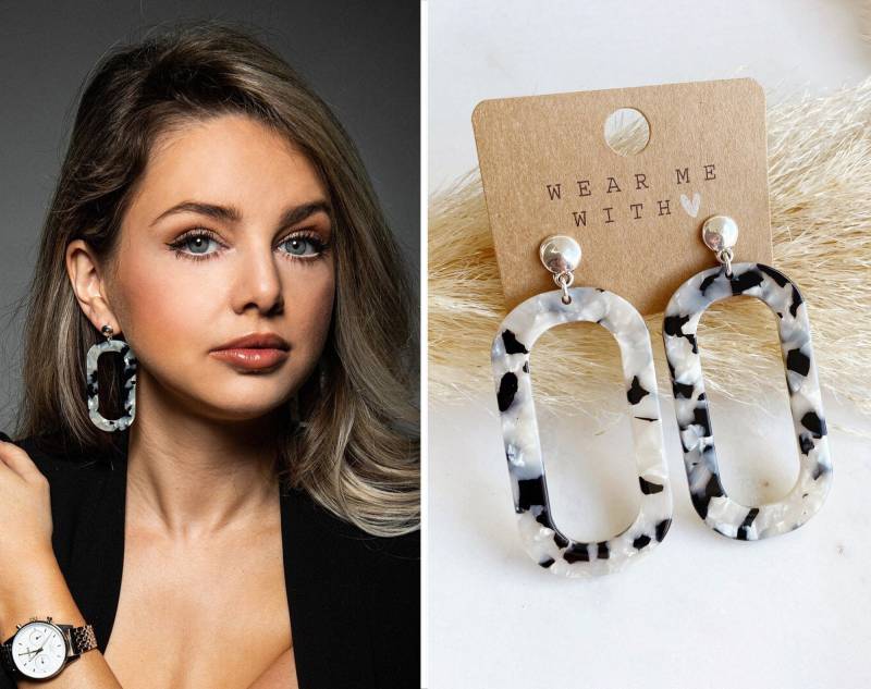 Super Leichte Retro Ohrringe Leopard Aus Resin Harz von Feenmanufaktur