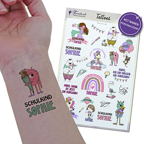 FEENSTAUB Kindertattoos Einschulung, Tattoos für Kinder personalisiert, Klebetattoos, Schulanfang, Inhalt für die Schultüte, Geschenke Einschulung, 1.Schultag, Einschulung Junge Mädchen, Mitgebsel FEENSTAUB Kindertattoos Einschulung, Tattoos für Kinder personalisiert, Klebetattoos, Schulanfang, Inhalt für die Schultüte, Geschenke Einschulung, 1.Schultag, Einschulung Junge Mädchen, Mitgebsel von Feenstaub