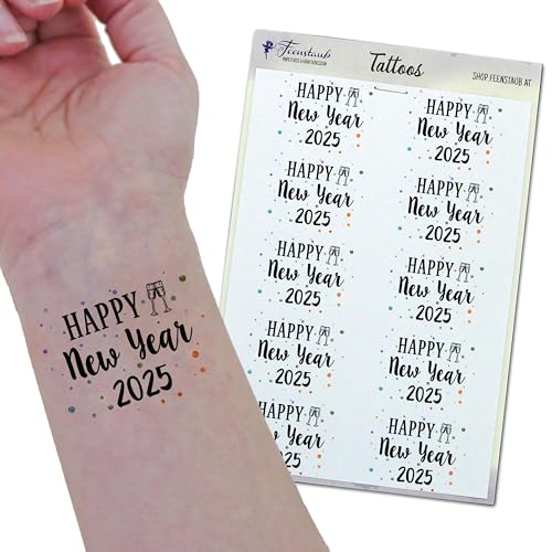 Feenstaub Silvester Klebe Tattoo, Mitbringsel Silvester, Idee für Countdown Wundertüte für Kinder, temporäre Tattoos, Inhalt für Silvester Countdown Tüten, Idee für Inhalt Geschenktüte Silvester von Feenstaub