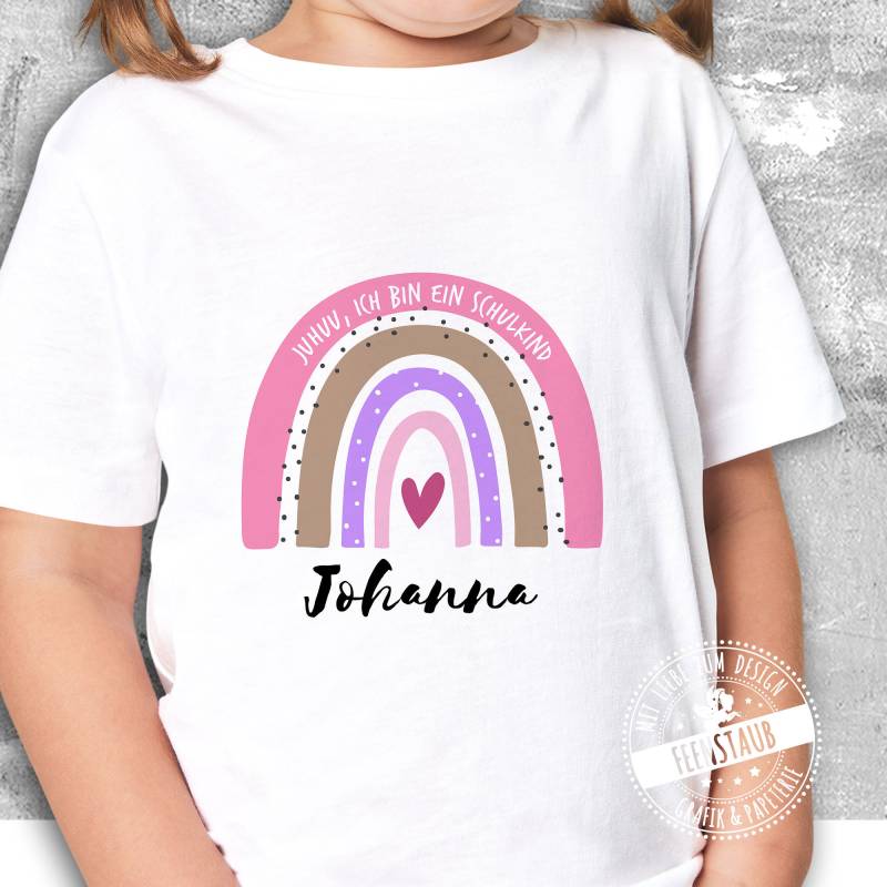 Bügelbild Einschulung Schulstart, Endlich Ein Schulkind Regenbogen, Bügelfolie Personalisierbar Name Für Mädchen Und Jungen, Rosa Oder Blau Bügelbild Einschulung Schulstart, Endlich Ein Schulkind Regenbogen, Bügelfolie Personalisierbar Name Für Mädchen Und Jungen, Rosa Oder Blau von FeenstaubHandmade