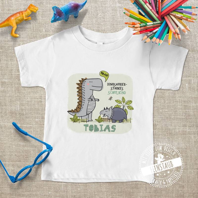 Bügelbild Einschulung Schulstart, Endlich Schulkind, Bügelfolie Personalisierbar Mit Name Für Schulanfänger, Dinosaurier, Dino, Schulbeginn Bügelbild Einschulung Schulstart, Endlich Schulkind, Bügelfolie Personalisierbar Mit Name Für Schulanfänger, Dinosaurier, Dino, Schulbeginn von FeenstaubHandmade