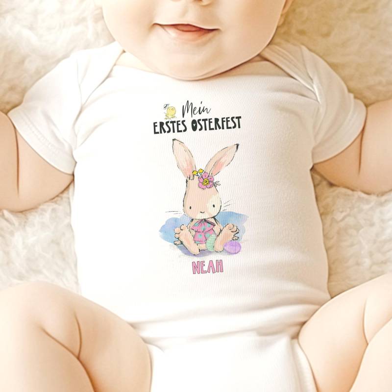 Ostern Bügelbild Personalisierbar | Mein Erstes Osterfest Bügelfolie Mit Osterhasen Und Namen Erinnerung Für Babys von FeenstaubHandmade