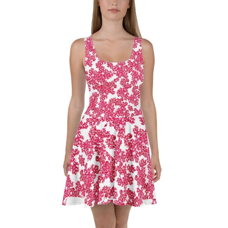 Skater Dress Tiny Pink Blooms A-Line - Personal Photo Collage Design von Feespirations