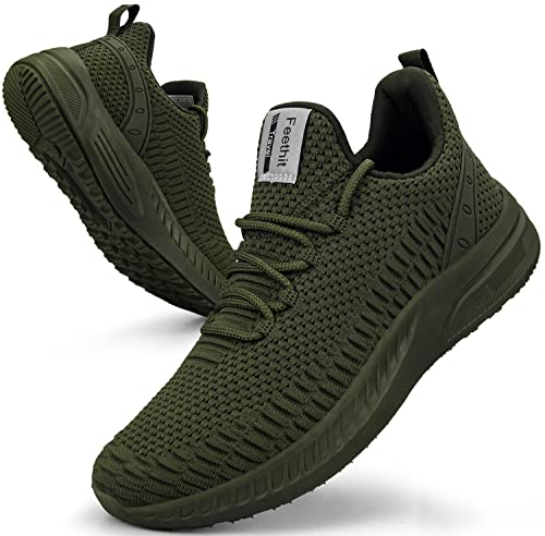 Feethit Damen Laufschuhe Turnschuhe Sportschuhe Sneaker Leichtgewichts Atmungsaktiv Walkingschuhe Outdoor Fitness Jogging Sportsschuhe 38 Armeegrün von Feethit