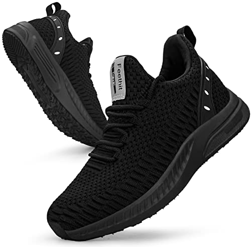 Feethit Damen Laufschuhe Turnschuhe Sportschuhe Sneaker Leichtgewichts Atmungsaktiv Walkingschuhe Outdoor Fitness Jogging Sportsschuhe 41 Schwarz von Feethit