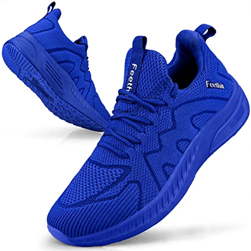 Feethit Laufschuhe Herren Schuhe Sportschuhe Sneaker Turnschuhe Herren Blau Tennis Fitness Freizeit Straßenlaufschuhe Jogging Walkingschuhe Leichtgewichts Atmungsaktiv Schlüpfen Schuhe 44 EU von Feethit