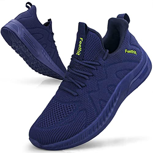 Feethit Sneaker Herren Schuhe Sportschuhe Laufschuhe Turnschuhe Herren Tennis Fitness Jogging Walkingschuhe Leichtgewichts Atmungsaktiv Freizeit Straßenlaufschuhe Schlüpfen Schuhe Dunkelblau 41 EU von Feethit