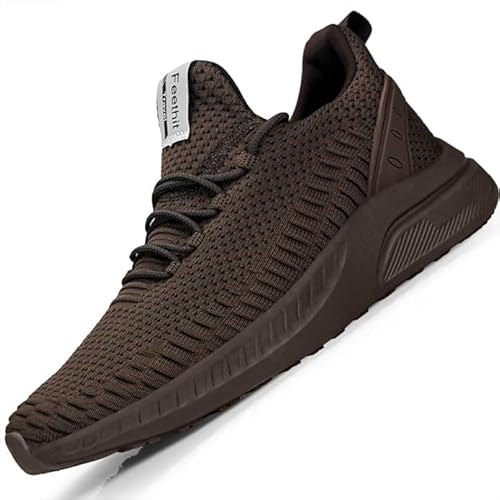 Feethit Turnschuhe Herren Laufschuhe Sportschuhe Sneaker rutschfeste Gummisohlen Leichte und Atmungsaktiv für Gehen Braun 40 von Feethit