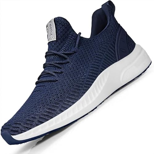 Feethit Turnschuhe Herren Laufschuhe Sportschuhe Sneaker rutschfeste Gummisohlen Leichte und Atmungsaktiv für Gehen Blau 44 von Feethit