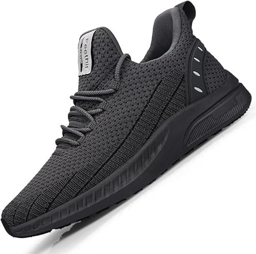 Feethit Turnschuhe Herren Laufschuhe Sportschuhe Sneaker rutschfeste Gummisohlen Leichte und Atmungsaktiv für Gehen Laufen Joggen Sports Dunkelgrau 40 von Feethit