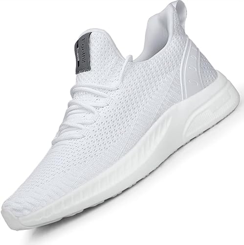 Feethit Turnschuhe Herren Laufschuhe Sportschuhe Sneaker rutschfeste Gummisohlen Leichte und Atmungsaktiv für Gehen Laufen Joggen Sports Weiß 45 von Feethit