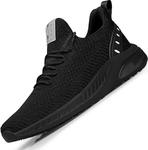 Feethit Turnschuhe Herren Laufschuhe Sportschuhe Sneaker rutschfeste Gummisohlen Leichte und Atmungsaktiv für Gehen Laufen Joggen Sports Schwarz 40 von Feethit