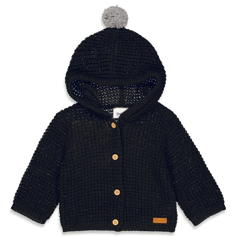 Feetje - Adventure Strickjacke mit Kapuze Junge anthraciet melange von Feetje