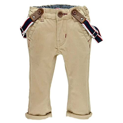 Feetje Baby-Jungen Baumwollhose Klassische Twill Hose mit Hosenträgern, Größe:80, Farbe:Beige (Sand 450) von Feetje