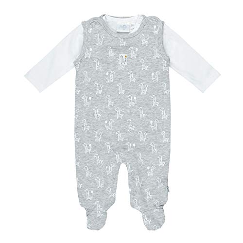 Feetje Baby-Jungen Stramplerset - Giraffe, grau Melange, 56 von Feetje