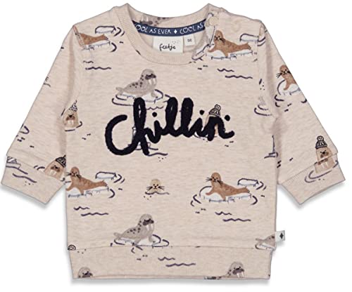 Feetje Baby-Jungen Sweatshirt AOP - Cool As Ever, Offwhite Melange, 74 von Feetje