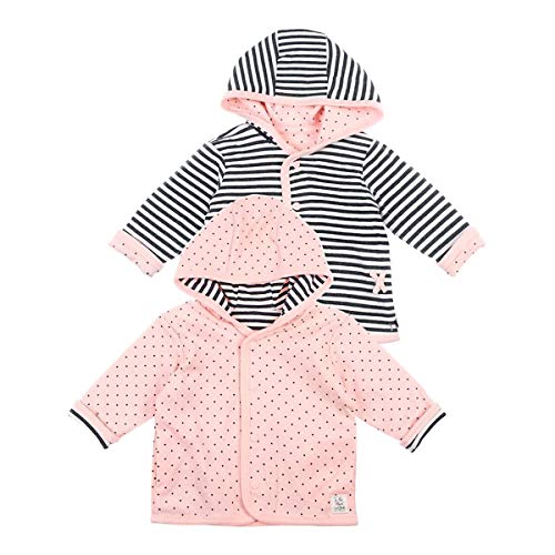 Feetje Baby-Mädchen Wendejacke mit Kapuze, Größe:56, Farbe:anthrazit/rosa von Feetje