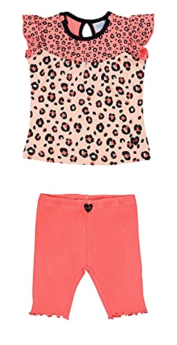 Feetje Baby-Mädchen zweiteiliges Set T-Shirt und Capri Leopard Love, rosa-neon von Feetje