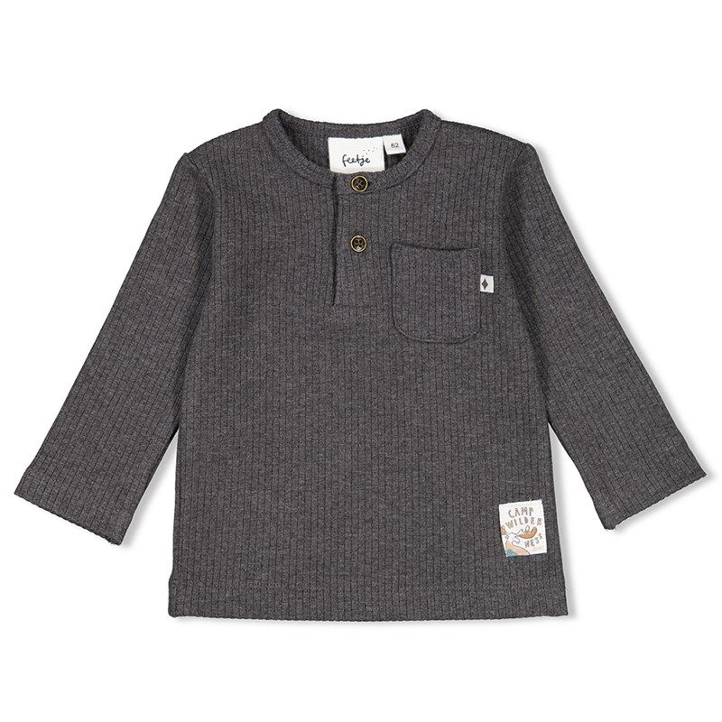 Feetje Camp wilderness geripptes Longsleeve Junge anthracite Winter von Feetje