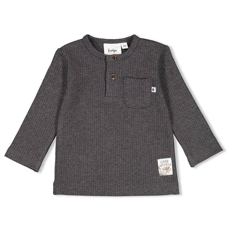 Feetje Camp wilderness geripptes Longsleeve Junge anthracite Winter von Feetje