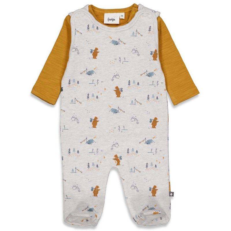 Feetje Griddly bear Strampler Anzug 2tlg. grey melange Junge Winter von Feetje