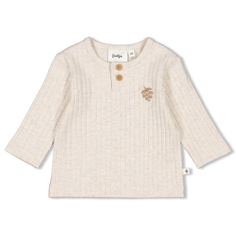 Feetje Into the forest geripptes Longsleeve Junge offwhite melange von Feetje
