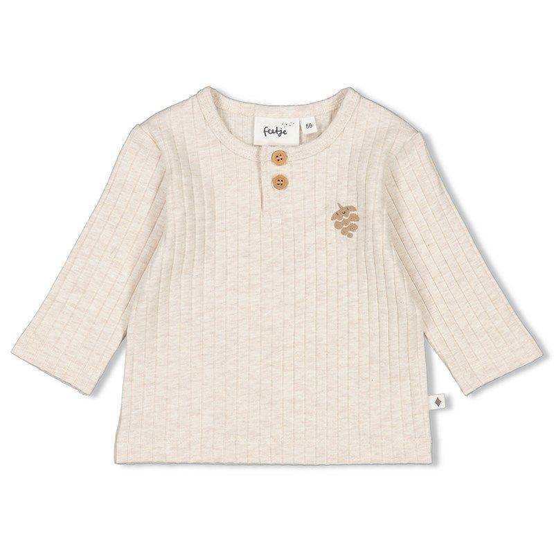 Feetje Into the forest geripptes Longsleeve Junge offwhite melange von Feetje