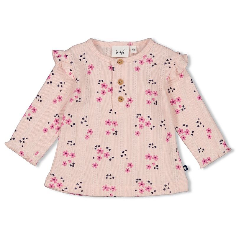 Feetje Midnight Flowers geripptes Longsleeve Mädchen rosa von Feetje