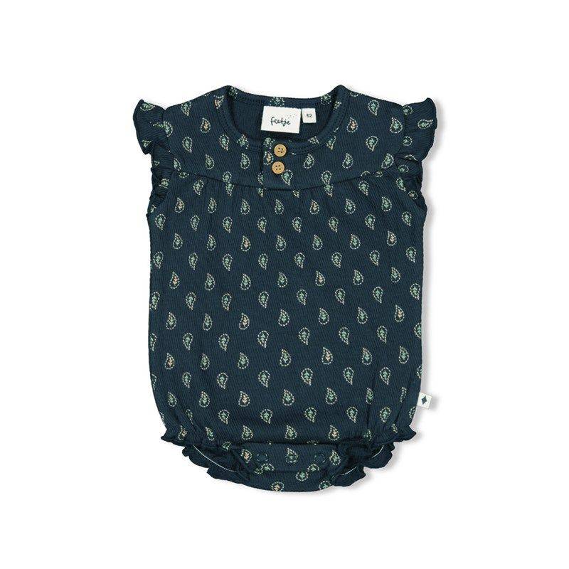 Feetje Pretty Paisley Body Kurzarm Crinkleoptik/Musselin Mädchen navy von Feetje