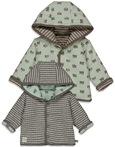 Feetje Wendejacke aus Steppsweat in Grau/Weiß gestr.> Mint mit Elefant Hi Elephant* 0265 (68) von Feetje