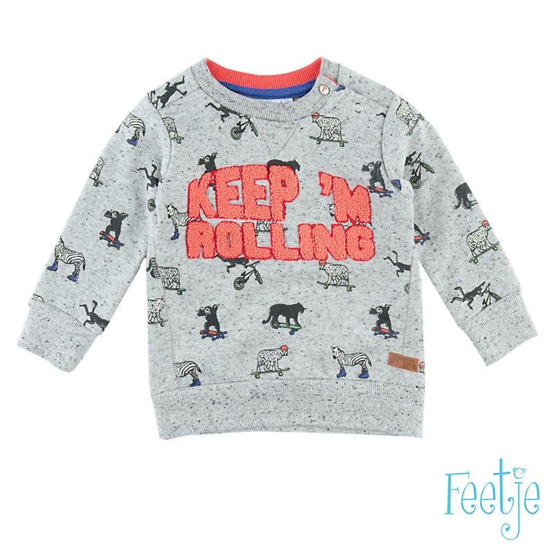 Feetje wheels Sweater grey melange von Feetje