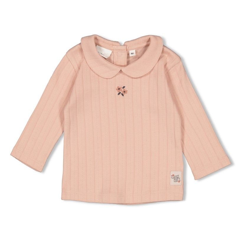 Gerippte Longsleeve Pointelle - Woodland Bloom Feetje Mädchen rosa von Feetje