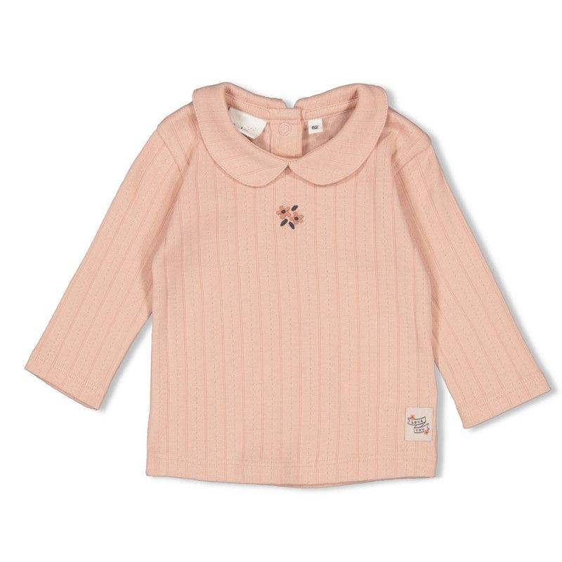 Gerippte Longsleeve Pointelle - Woodland Bloom Feetje Mädchen rosa von Feetje