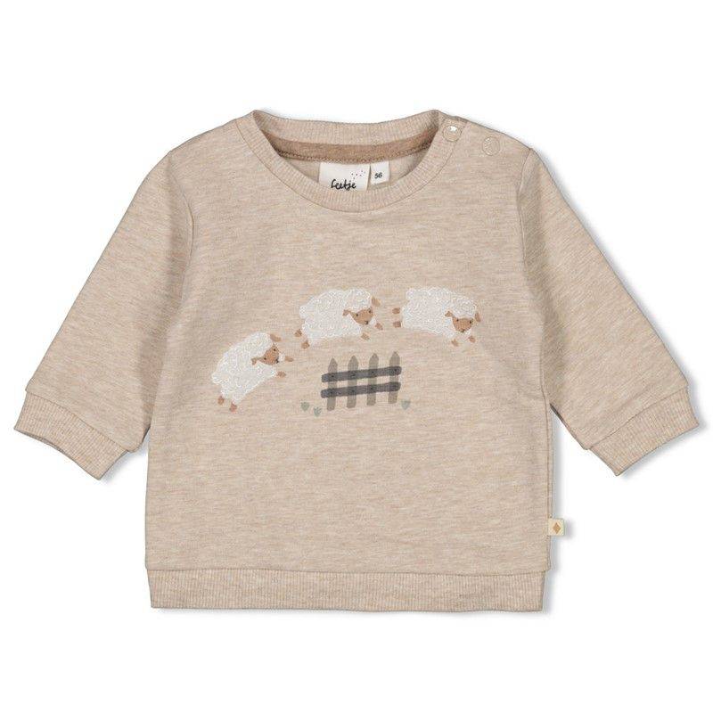 Sweater - Sleepy Sheepy Baby Junge Winter / Feetje taupe melange von Feetje