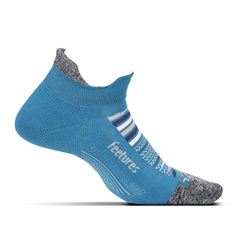 Feetures Elite Light Cushion No Show Tab Athletic Running Socken für Damen und Herren Maui Blau Größe S von Feetures