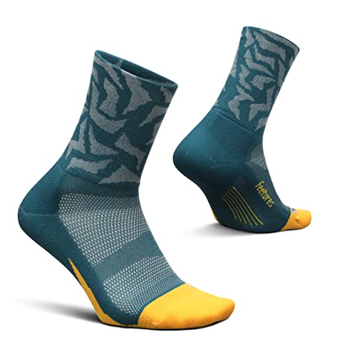 Feetures Elite Ultra Light Cushion Mini Crew Socken – Sportsocken mit gezielter Kompression – (1 Paar), Savage Teal, Medium von Feetures