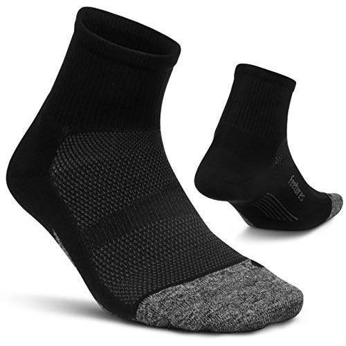 Feetures - Elite Ultra Light - Quarter - Sportliche Laufsocken für Damen und Herren - Schwarz - Größe M von Feetures