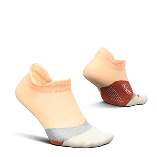Feetures Elite Ultraleichte gepolsterte Knöchelsocken – Sportsocken mit gezielter Kompression – (1er Pack und 3er-Pack), Electric Peach (1 Pack), Medium von Feetures