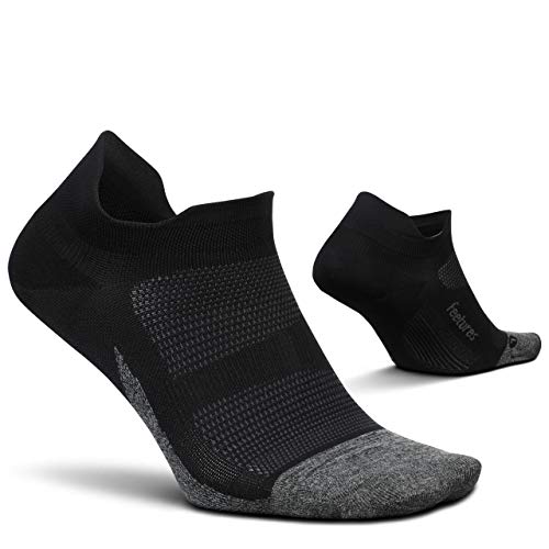 Feetures - Elite Ultra Light - No Show Tab - Sportliche Laufsocken für Damen und Herren - Schwarz - Größe L von Feetures