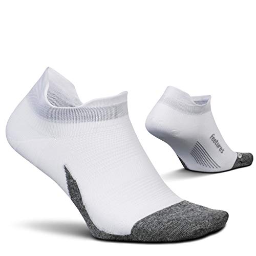 Feetures - Elite Ultra Light - No Show Tab - Sportliche Laufsocken für Damen und Herren - Weiß - Größe M von Feetures