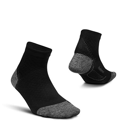 Feetures - Plantar Fasciitis Relief Ultra Light Cushion Sock - Quarter - Stütze des Fußgewölbes für Herren und Damen - Größe M von Feetures